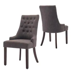 Colamy 977155474489 Wingback Upholstered Dining Chairs Set Of 2 Fabric Side Room C