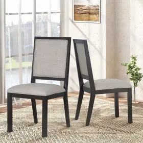 Colamy 977155475677 Wood Dining Chairs Set Of 2 Mid Century Modern Upholstered Kitchen 19