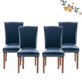 Colamy A335-lble-4 Parsons Dining Chairs Set Of 4 Upholstered Nailhead Pu Leather Room K