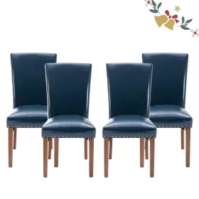 A335-lble-4 Colamy Parsons Dining Chairs Set Of 4 Upholstered Nailhead Pu Leather Room K