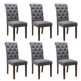 B242 Colamy Tufted Dining Chairs Set Of 6 Parsons Room Upholstered Fabric