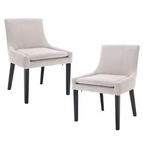 T89-beige Colamy Modern Dining Chairs Set Of 2 Upholstered Corduroy Accentleisure