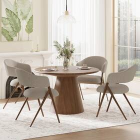 Colamy Vc-5215-tau-fb-2b Dining Chairs Set Of 4 Modern Fabric Upholstered Room Kitchen Side Ch