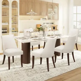Vc-c351-be2-fb-3b Colamy Upholstered Dining Chairs Set Of 6 Mid Century Modern Kitchen