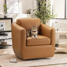 Vc-w279-3 Colamy 360 Swivel Accent Chair Set Of 2 With Pillow Leather Living Room