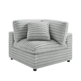 93002-35-cw Comfort Pointe Julia Corner Wedge Accent Chair In Plush Cord-like Gray Fabric