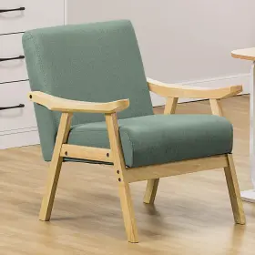 Comhoma 810154198627 Mid Century Accent Chair Modern Single Lounge Reading With Solid Wood