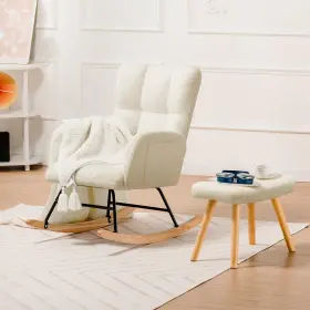 Comhoma 810170301339 Nursery Rocking Chair With Ottoman Teddy Glider Accent