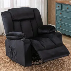 Comhoma 976713613452 Recliner Chair 360 Swivel Rocker Glider Recliners With Cup Holders Upholste