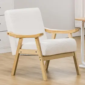 H004-wt Comhoma Mid Century Accent Chair Modern Upholstered Living Room Chairs