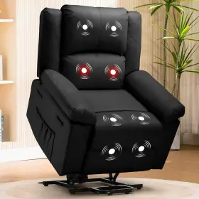 H7135-blk Comhoma Power Lift Recliner For Elderly Chair With Heat And Massage Pu