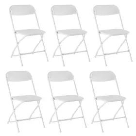 Wmconr-zdy-s01-6p-wt Concetta Plastic Folding Chair Set White 6 Pack