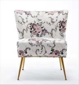 Container Furniture Direct 810141980013 Thia Armless Accent Chair For Living Room Elegant Seat With Nailhead Trim G