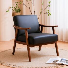 Container Furniture Direct C186 Accent Chair With Microfiber Upholstery And Solid Wood Frame Classic Midcent