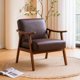Container Furniture Direct C187 Accent Chair With Microfiber Upholstery And Solid Wood Frame Classic Mid-cen