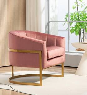 Container Furniture Direct C340 Velvet Modern Accent Armchair - Luxury Gold Frame