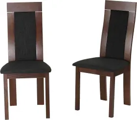 Ch-dc800202 Cortesi Home Tia Walnut Finish Dining Chair In Charcoal Fabric Set Of 2 Brown