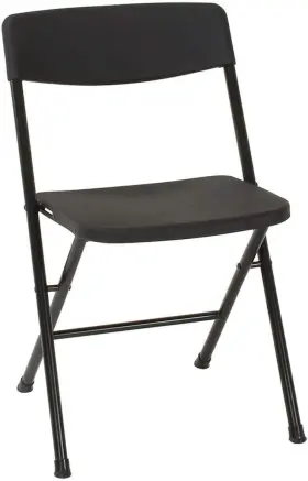 Cosco 044681353505 Folding Chair Solid Resin With Molded Seat And Back 4 Pack Black New