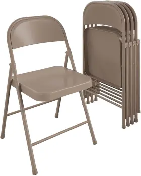 14735ane4e Cosco Smartfold All-steel Folding Chair 4-pack Antique Linen