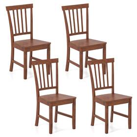 Costway 252882a1318 4 Pcs Dining Chair Kitchen Spindle Back Side With Solid Wooden Leg