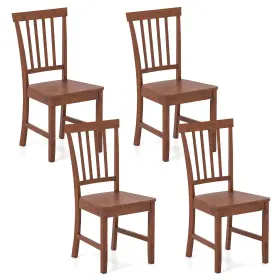 252882a1318 Costway 4 Pcs Dining Chair Kitchen Spindle Back Side With Solid Wooden Leg