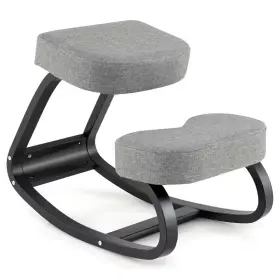 Costway 744110191103 Fabric Cushioned Upholstered Ergonomic Task Chair Rocking Kneeling In Blac