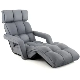 H190gra8636 Costway Adjustable 6-position Floor Chair For Adults Foldable Lazy Sofa Living Room