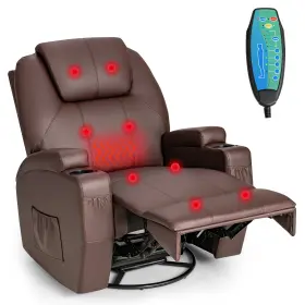 H258bn Costway A8654 Massage Recliner Chair 360 Degree Swivel Single Sofa Rocker With Heating