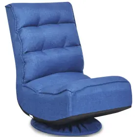 H592nya13792 Costway 360 Degree Swivel Floor Gaming Chair 6-position Folding Lazy Sofa Blue
