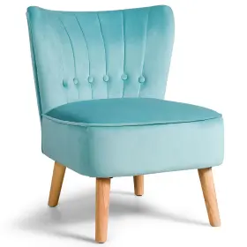 H637pia15329 Costway Armless Accent Chair Tufted Velvet Leisure Single Sofa Upholstered Green