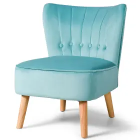 H637pia15330 Costway Tufted Soft Velvet Leisure Chair Armless Accent Single Sofa Upholstered Green