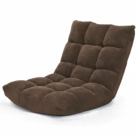 H991cf-spa9861 Costway Coffee 14-position Adjustable Floor Chair Folding Gaming Cushioned Home