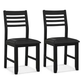 Hcst02046 Costway Farmhouse Armless Accent Chairs Set Of 2 With Rubber Wood Frame For Dining Room