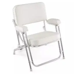 Hcst02925 Costway Folding Deck Chair With Armrests And Upholstered Seat Padded Backrest For Marines