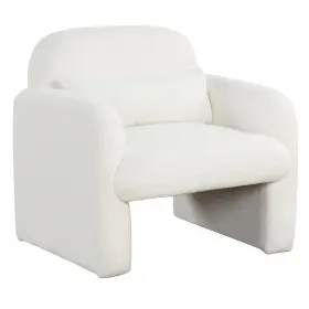 Hcst05837 Costway Modern Accent Chair Sherpa Fabric Upholstered Armchair With Waist Pillow White