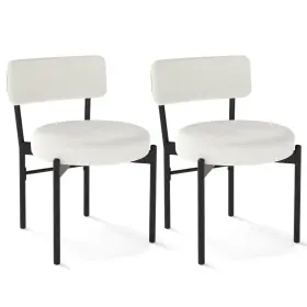 Hcst06425 Costway 2 Pcs Dining Chair With Curved Backrest Padded Seat And Metal Legs For Room