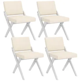 Hcst06764 Costway Wooden Dining Chairs Of 4 With Rubber Wood Frame Padded Cushions Curved Back