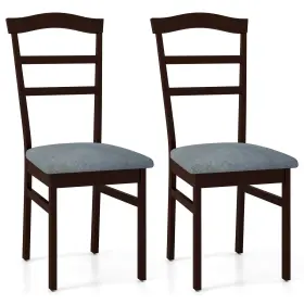 Hcst07375 Costway Modern Dining Chairs Set Of 2 With Rubber Wood Frame Hollowed Backrest For Kitchen