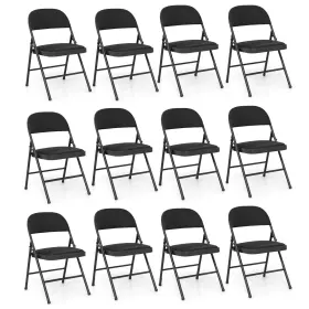 Hcst07606 Costway 12pcs Folding Chairs With Metal Frame Pvc Leather Stackable For Indoor