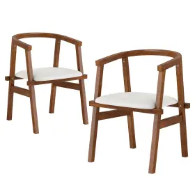 Hcst07628 Costway Wooden Dining Chairs Set Of 2 With Wrap-around Armrest And Padded Seat For Kitchen