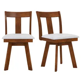 Hcst07650 Costway Swivel Dining Chairs Set Of 2 Room With Rubber Wood Frame