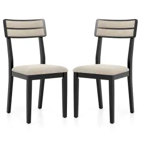 Hcst08847 Costway Modern Dining Chairs Set Of 2 With Tilt Backrest Rubber Wood Legs Soft Padded Seat