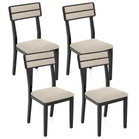 Hcst08848 Costway Modern Dining Chairs Set Of 4 With Tilt Backrest Rubber Wood Legs Soft Padded Seat