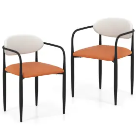Hcst08942 Costway Upholstered Dining Chairs Set Of 2 With Cushioned Backrests And Seats Sturdy