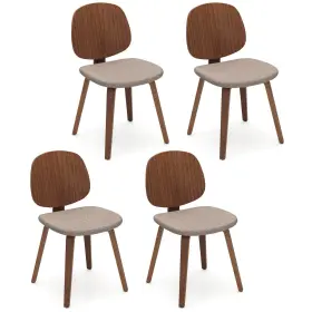 Hcst09067 Costway Modern Dining Chair Set Of 4 Chenille Kitchen Armless Side Dinette Chairs