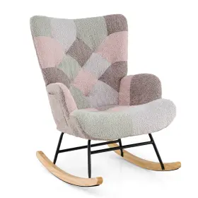 Hcst09228 Costway Nursery Rocking Chair With Ergonomic Armrests And High Backrest Side Pocket