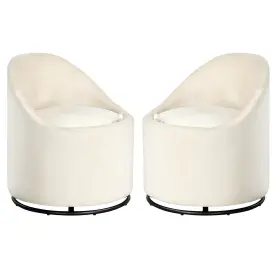 Hcst09450 Costway 2pcs Barrel Chair With Storage 360 Swivel Upholstered Vanity And Backrest