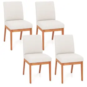 Hcst09630 Costway Modern Kitchen Chair Set Of 4 Dining With Rubber Wood Legs And Padded Seat