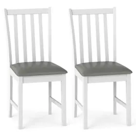 Hcst09858 Costway Wooden Dining Chair Set Of 2 With Rubber Wood Frame Padded Seat Curved Back