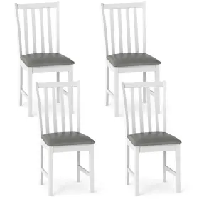 Hcst09859 Costway Wooden Dining Chair Set Of 4 With Rubber Wood Frame Padded Seat Curved Back